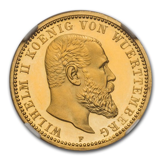 1910 German States Wurttemberg Gold 10 Mark PF-67 NGC (CAMEO) 1910 German States Wurttemberg Gold 10 Mark PF-67 NGC (CAMEO)